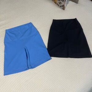 Yogalicious Blue and Black Bike Shorts